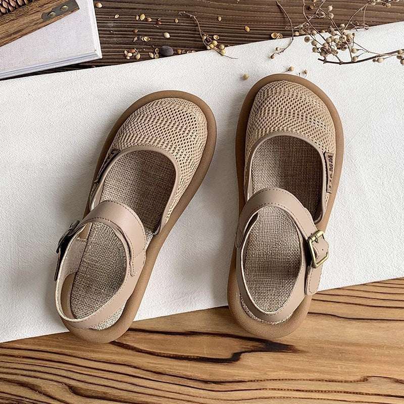 Women's Breathable Flat Bottom Casual Sandals Khaki