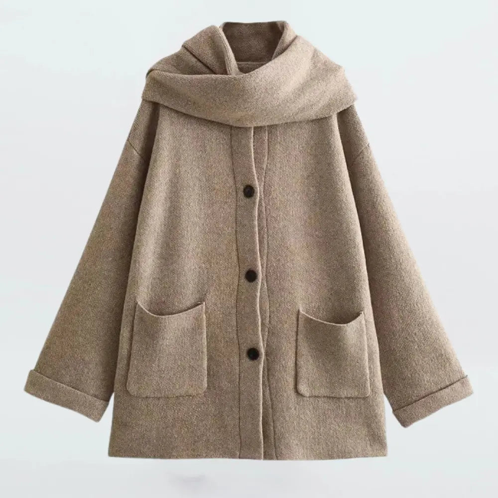 Women's Buttoned Knitted Cardigan - Stylish & Cozy Beige
