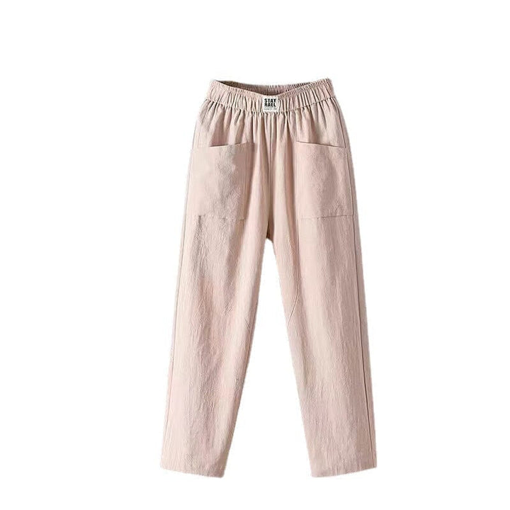 Women's Casual Linen Blend Pants with Elastic Waistband