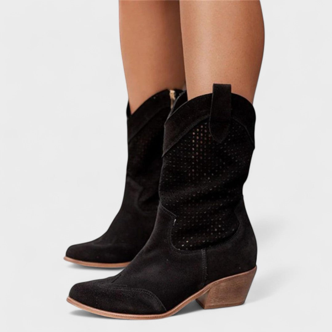 Women's Chic Comfort Western Boots Black