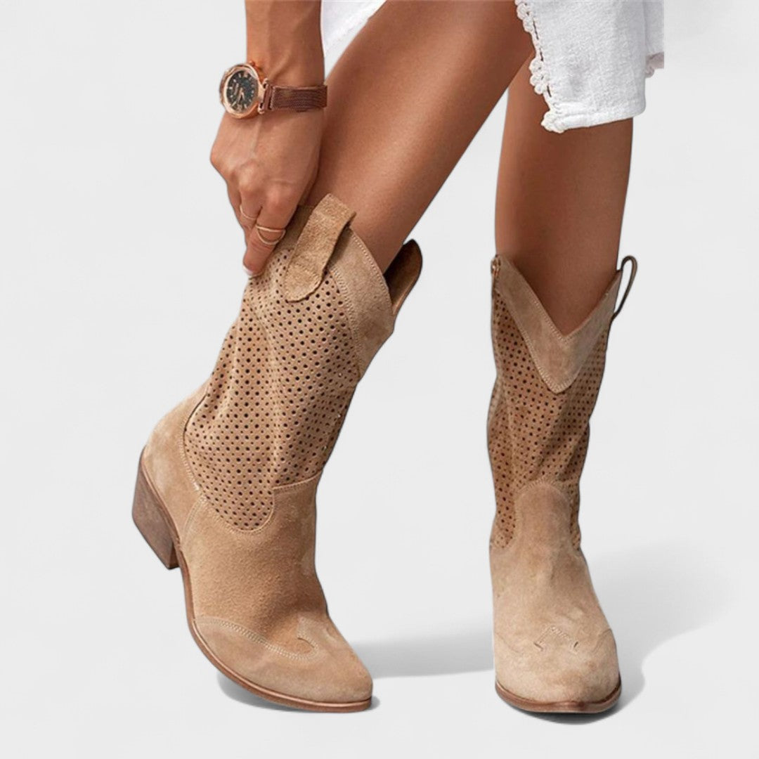 Women's Chic Comfort Western Boots Brown