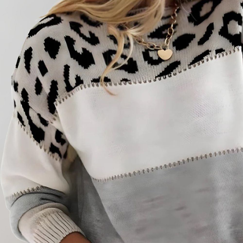 Women's Classic Comfort Leopard Sweater-MODAUTLET
