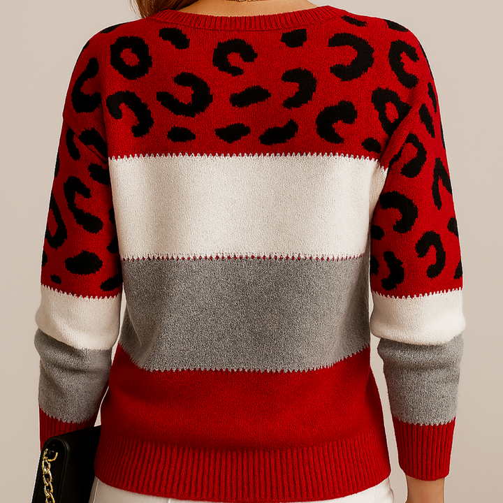 Women's Classic Comfort Leopard Sweater-MODAUTLET