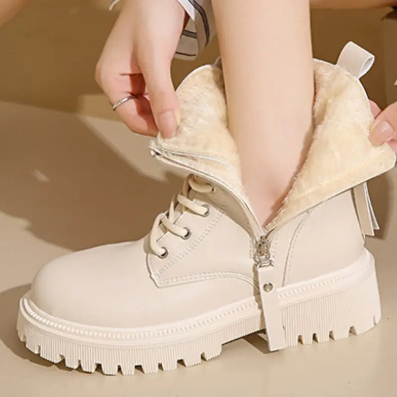 Womens Classic Martin Boots – Stylish & Versatile Footwear Beige