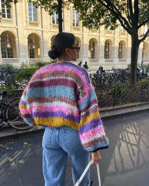 Women's Colorful Cardigan – Soft, Warm, and Stylish Purple