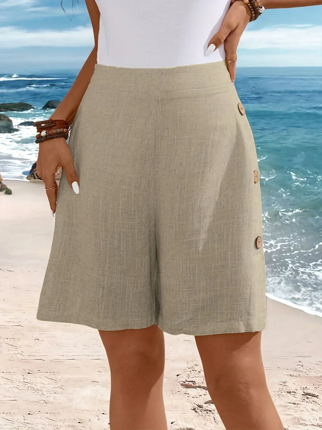 Women's Comfortable Button Shorts