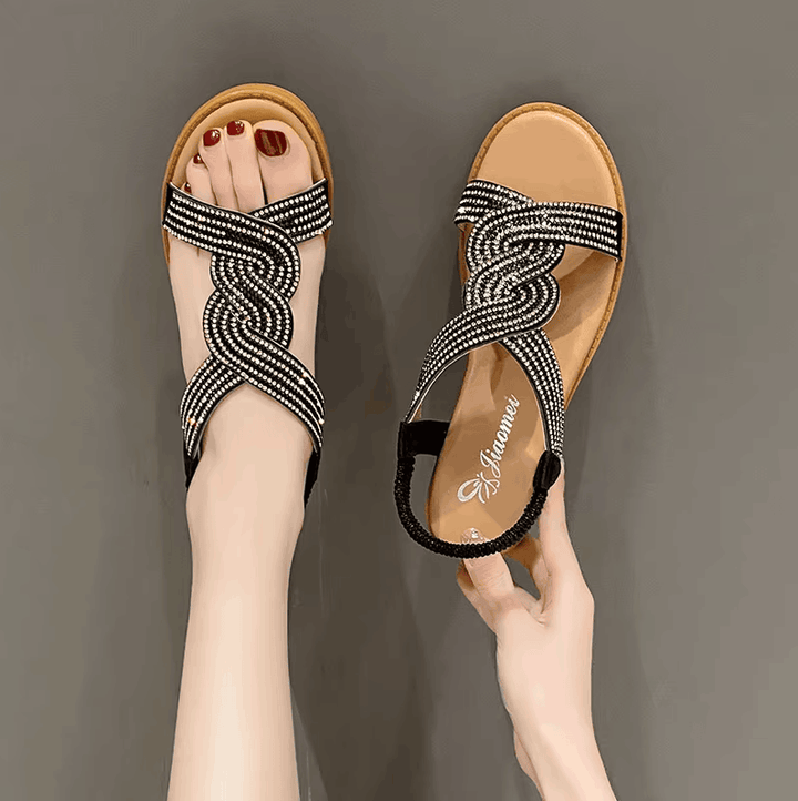 Women's Comfortable Leather Slip-On Flat Sandals