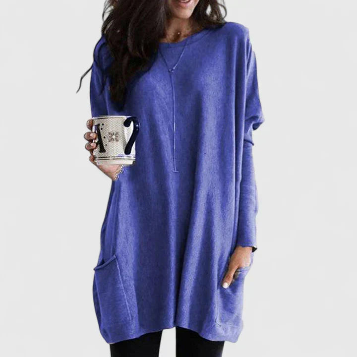 Women's Comfortable Oversized Top Blue