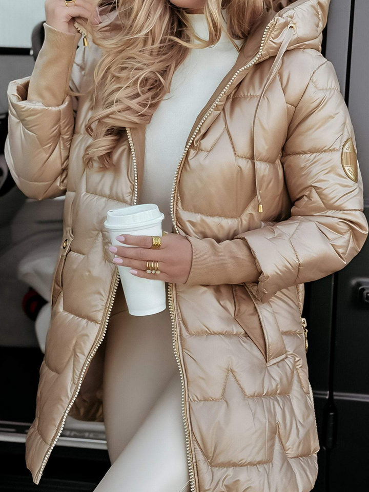 Women's Cotton Fall Jacket For Autumn Weather Comfort Beige