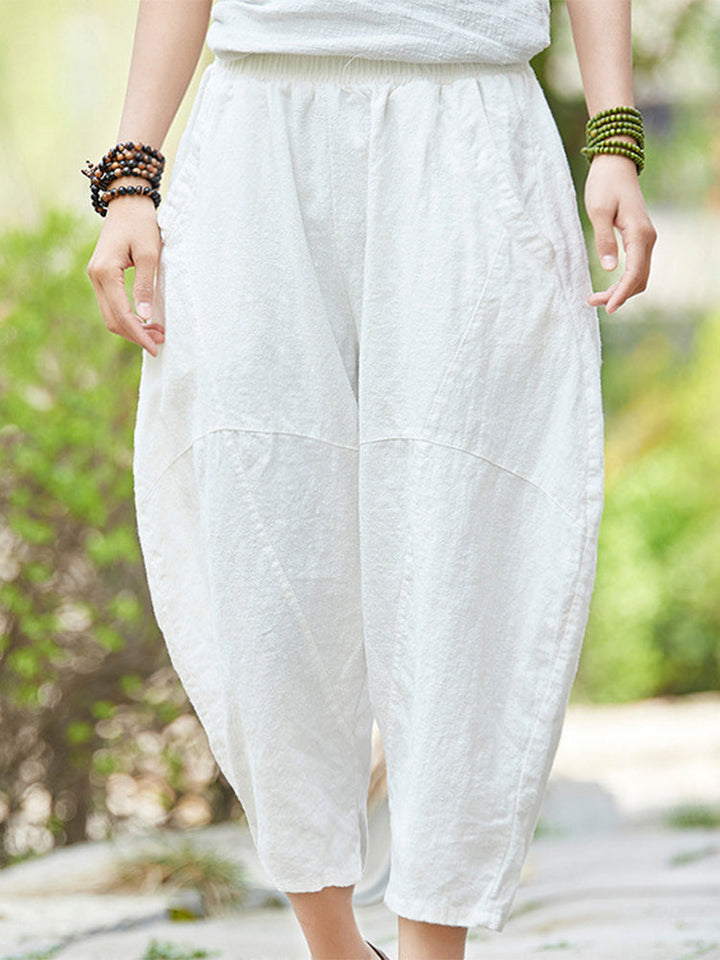 Women's Cotton Linen Short Bloomers for Comfort and Style-MODAUTLET
