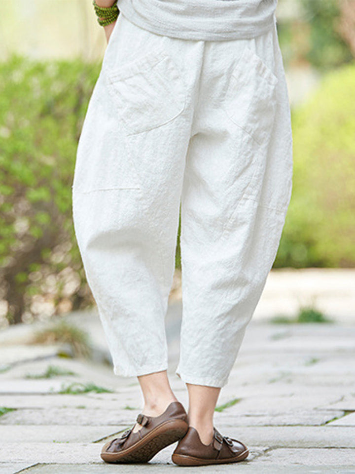 Women's Cotton Linen Short Bloomers for Comfort and Style-MODAUTLET