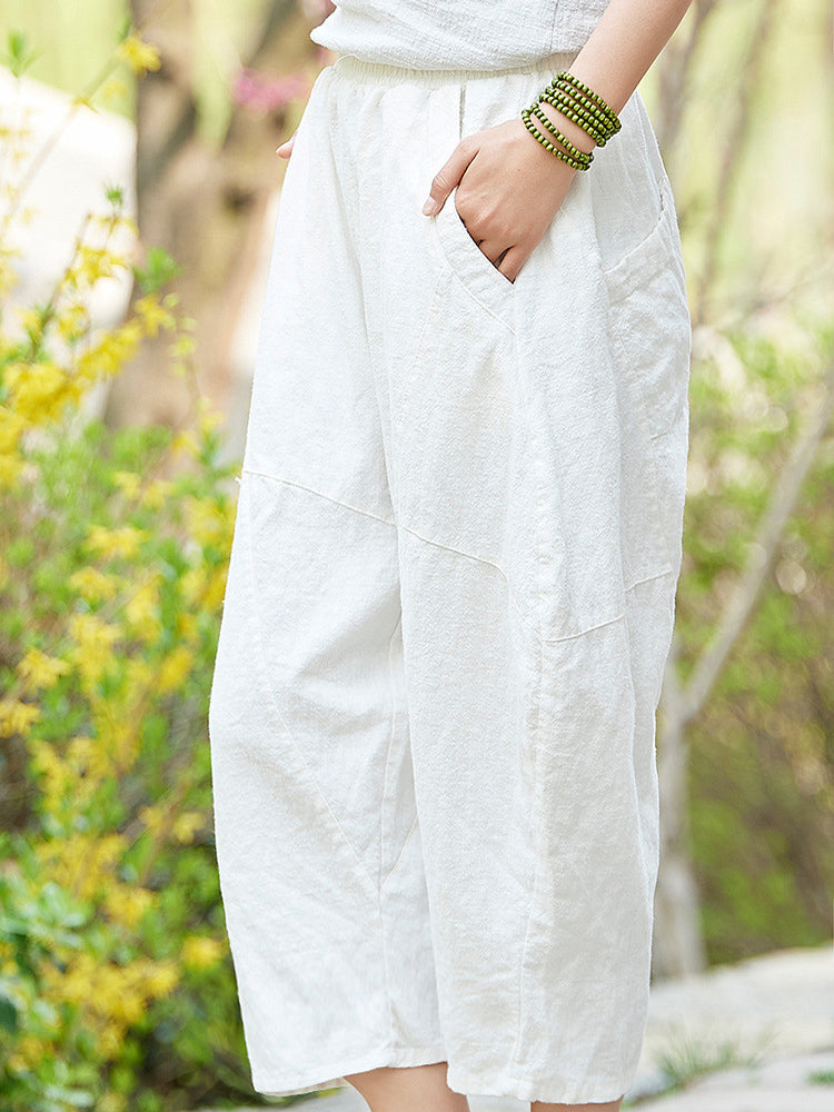 Women's Cotton Linen Short Bloomers for Comfort and Style-MODAUTLET