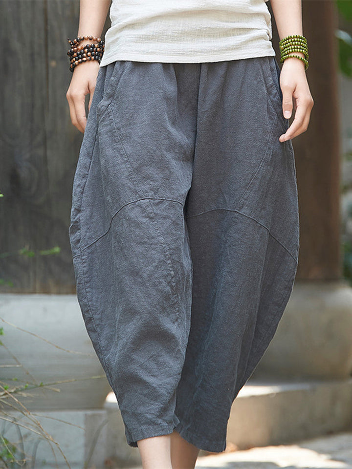 Women's Cotton Linen Short Bloomers for Comfort and Style-MODAUTLET