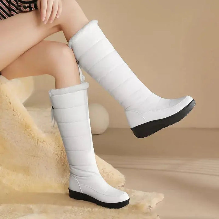 Women's Cozy Plush Lace-Up Winter Boots – Elegant Style