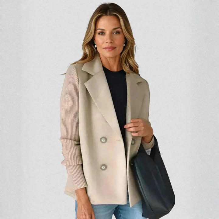 Women’s Double-Breasted Sweater Blazer-MODAUTLET