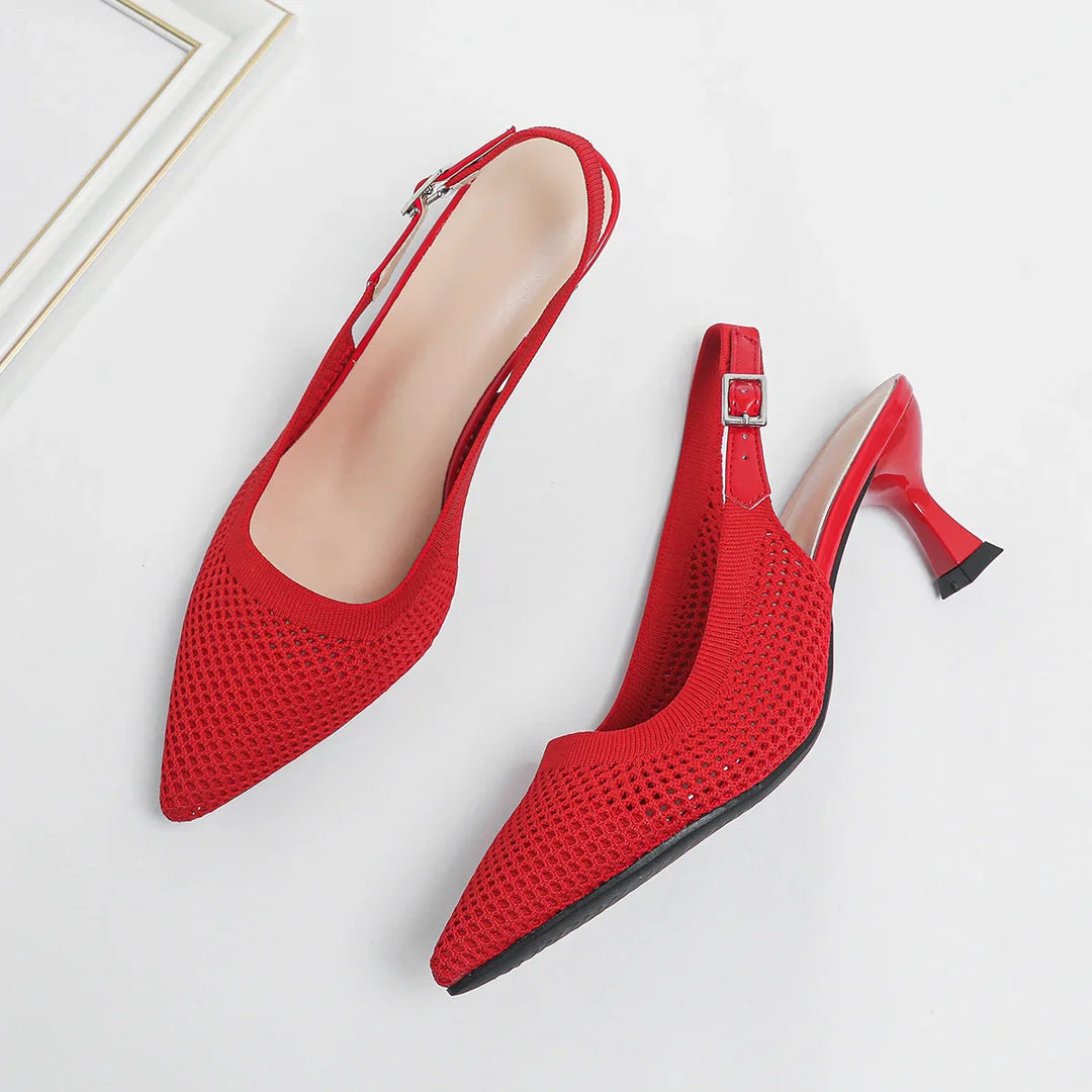Women's Elegant & Comfortable Mid-Heel Shoes Red