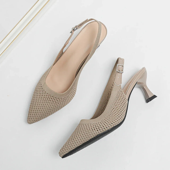 Women's Elegant & Comfortable Mid-Heel Shoes Beige