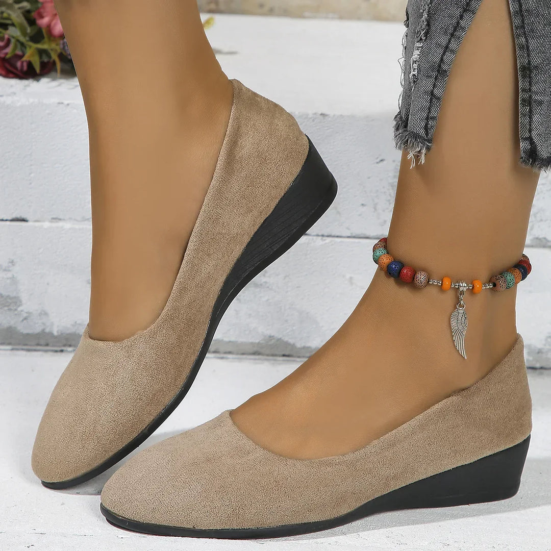 Women's Elegant Lightweight Non-Slip Wedge Shoes Khaki