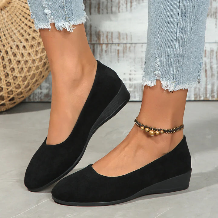 Women's Elegant Lightweight Non-Slip Wedge Shoes Black