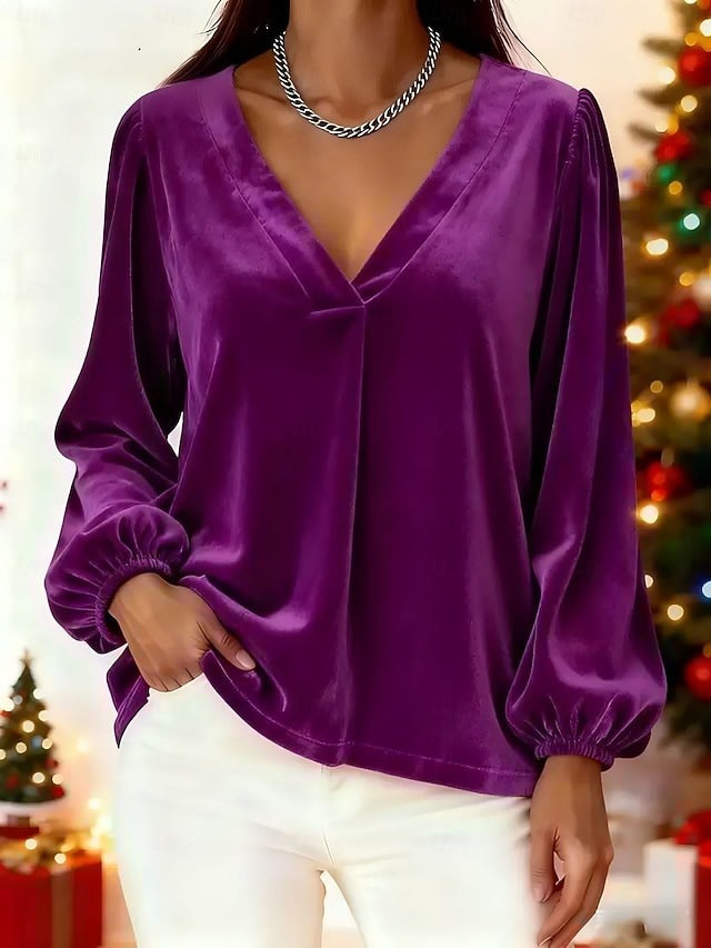 Women's Elegant Nightfall Blouse Purple
