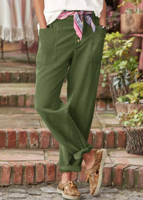 Women's Elegant Relaxed Trousers Green