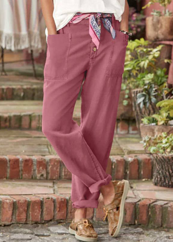 Women's Elegant Relaxed Trousers Pink