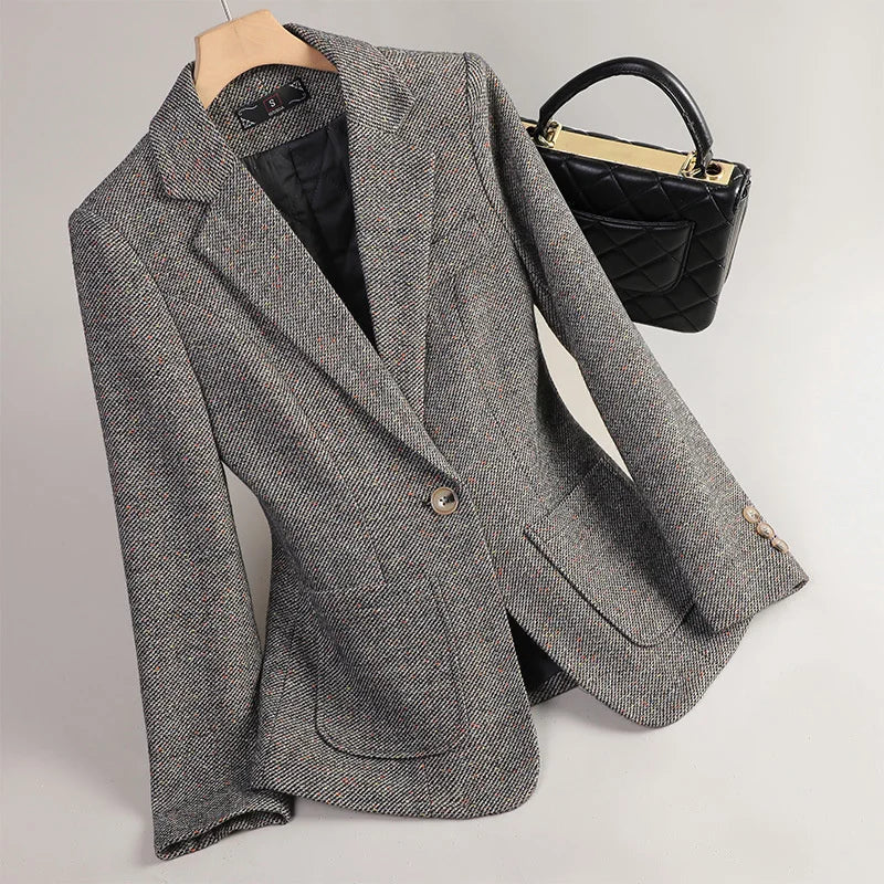Women's Elegant Wool Blazer-MODAUTLET