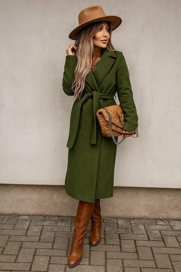 Women's Elegant Wool Coat – Timeless Style and Warmth Green