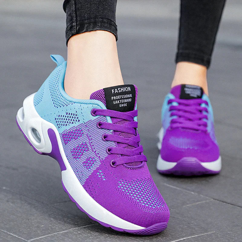 Women's Foot-Supportive Trainers in Unique Colors Turquoise & Violet