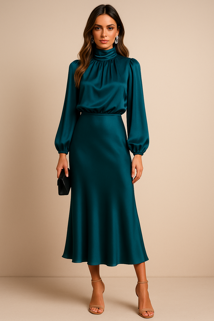 Alexis | Women's High Neck Midi Dress