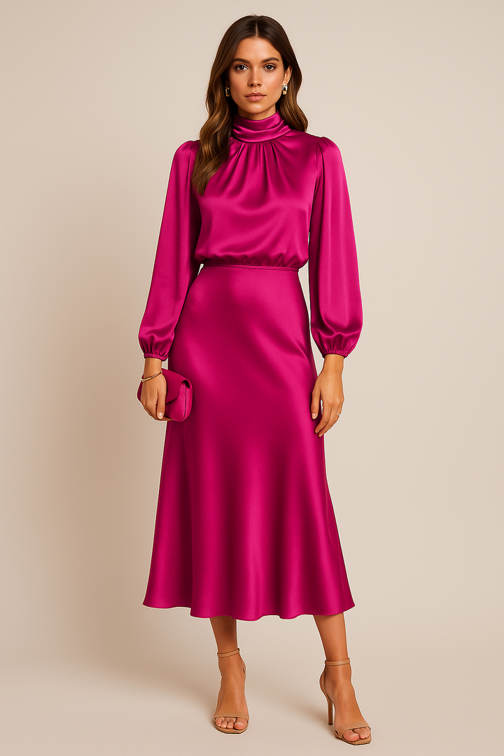 Alexis | Women's High Neck Midi Dress