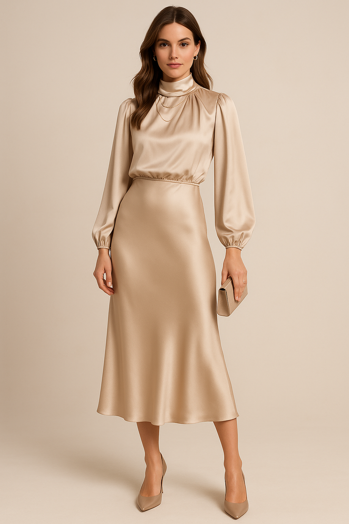 Alexis | Women's High Neck Midi Dress