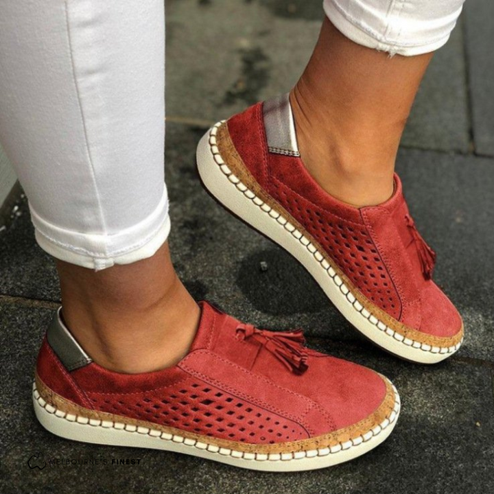 Women's Hollow Out Slip-On Sneakers Red