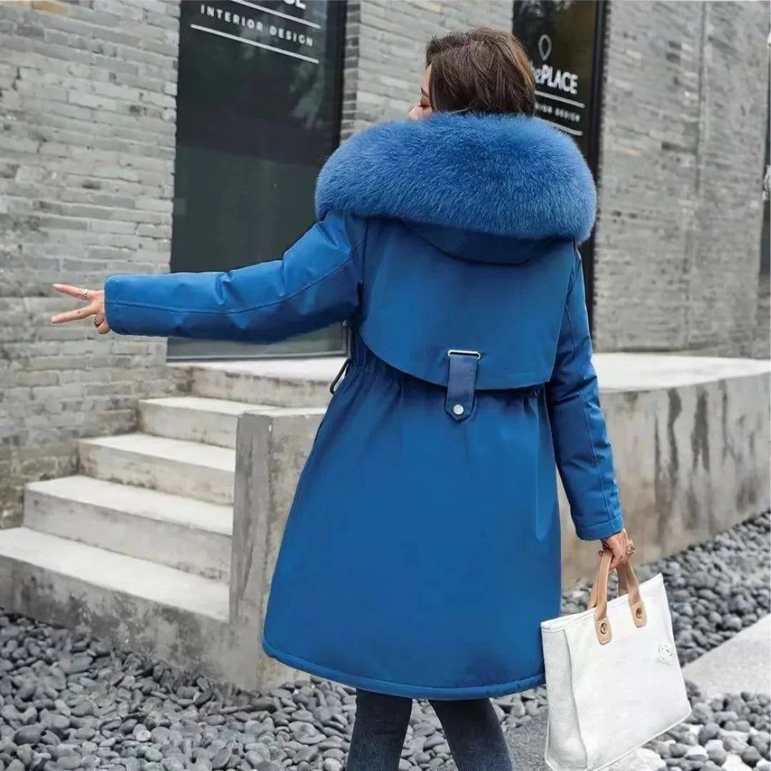 Women's Hooded Faux-Fur Long Winter Coat
