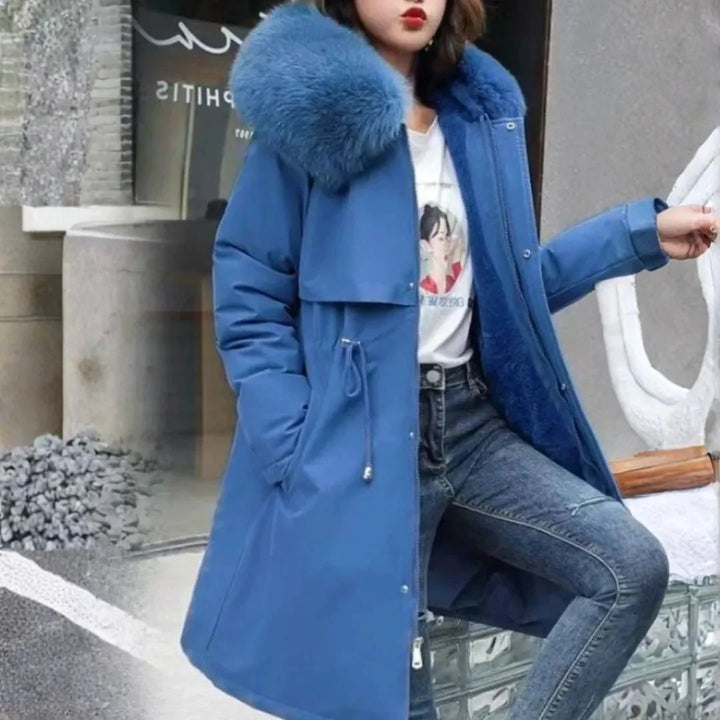 Women's Hooded Faux-Fur Long Winter Coat