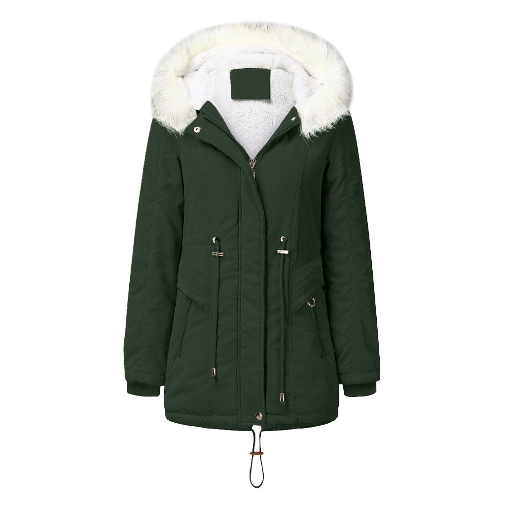 Women's Hooded Winter Jacket XXXL Dark green
