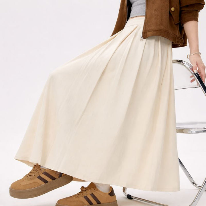 Women's Long Pleated Skirt - Elegant & Flowing Design
