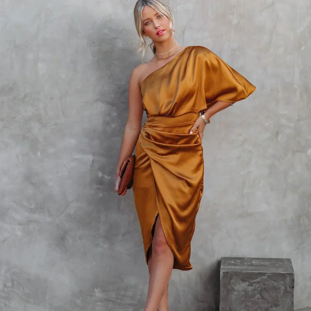 Sophie | Women's One Shoulder Mini Wrap Dress