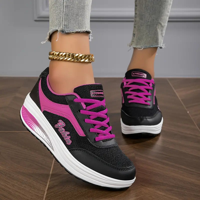 Women's Orthopedic Sneakers for Comfort and Support Black pink