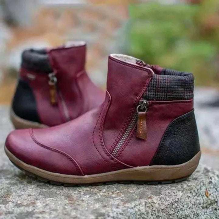 Women’s Orthopedic Waterproof Ankle Boots – Premium Comfort Red