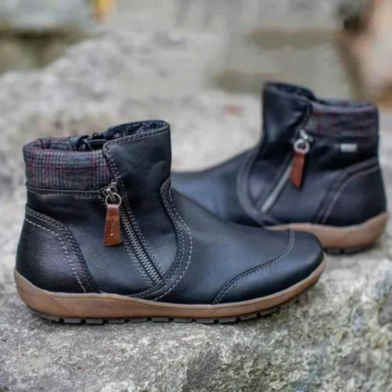 Women’s Orthopedic Waterproof Ankle Boots – Premium Comfort Black