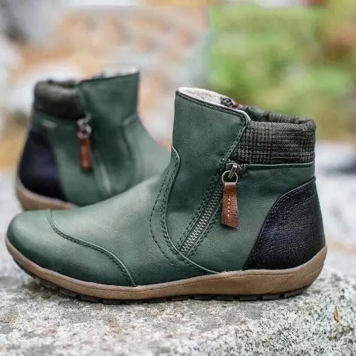 Women’s Orthopedic Waterproof Ankle Boots – Premium Comfort Green