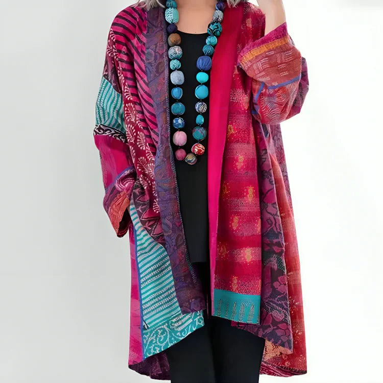 Women's Oversized Cotton Cardigan with Front Pocket Pink