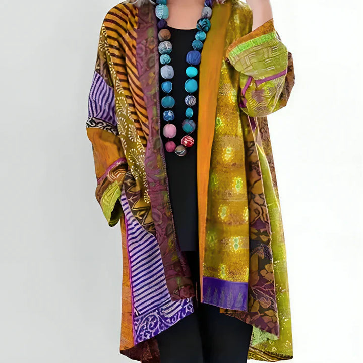 Women's Oversized Cotton Cardigan with Front Pocket Yellow