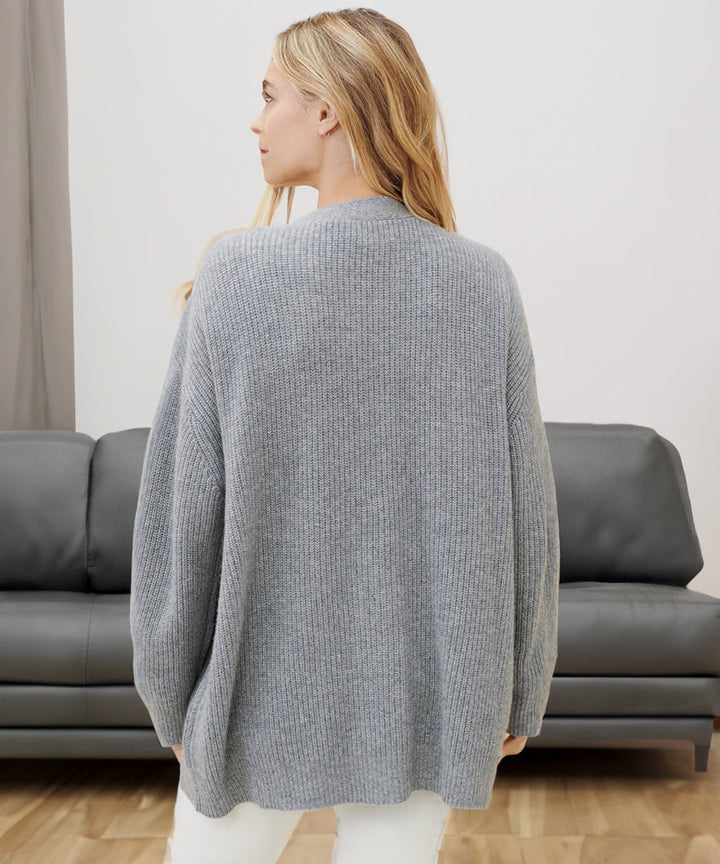 Women's Oversized Ribbed Button Front Cardigan – Cozy & Casual