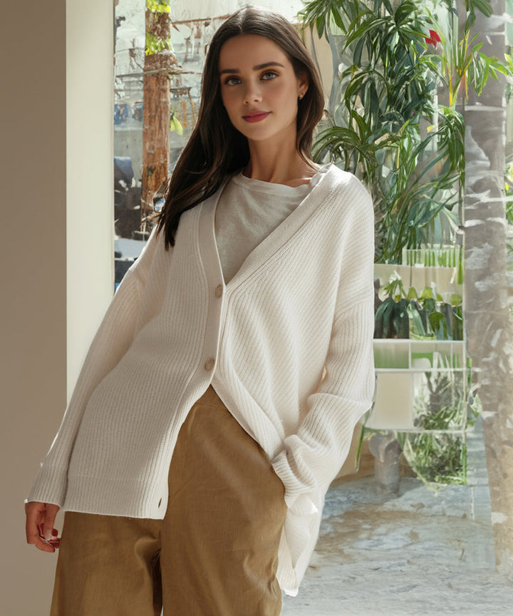Women's Oversized Ribbed Button Front Cardigan – Cozy & Casual