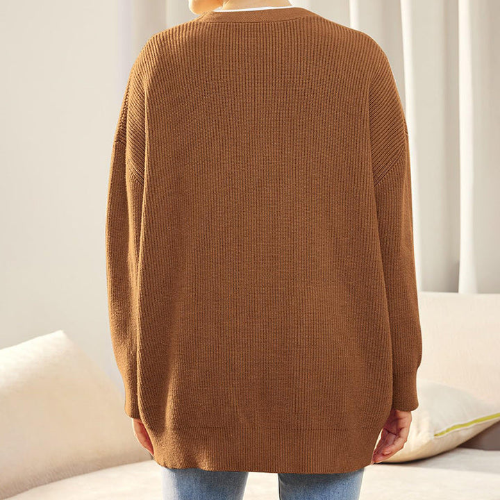 Women's Oversized Ribbed Button Front Cardigan – Cozy & Casual