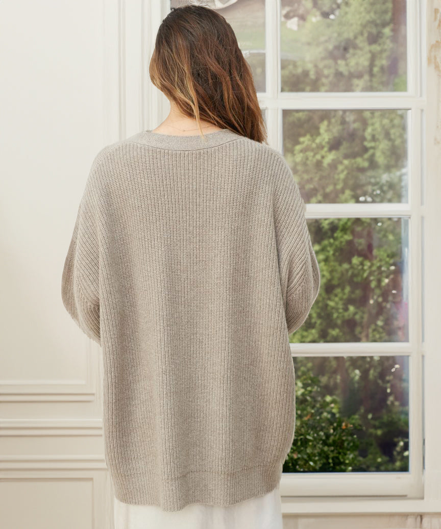 Women's Oversized Ribbed Button Front Cardigan – Cozy & Casual