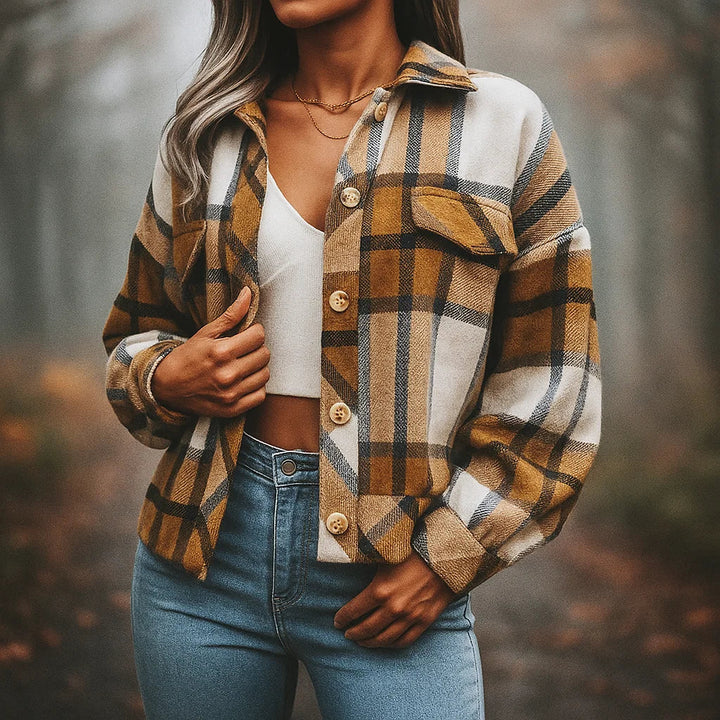 Women's Plaida Street Jacket – Stylish and Versatile Outerwear. Brown