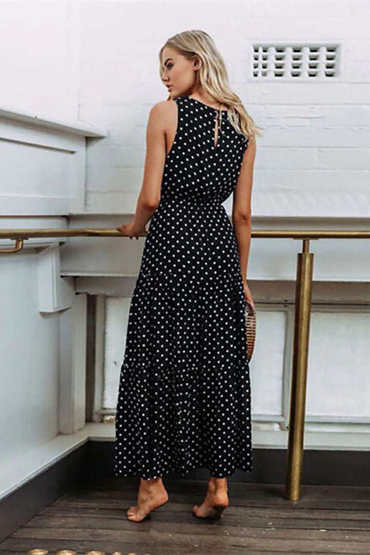 Women's Polka Dot Maxi Dress